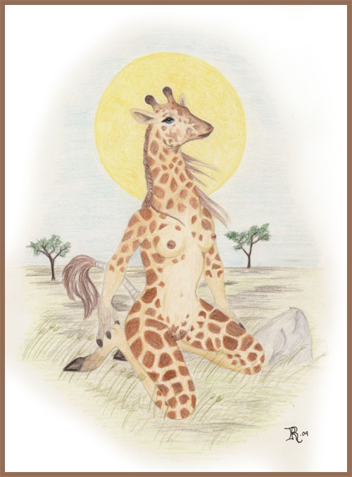 ashalind breasts female giraffe nude solo