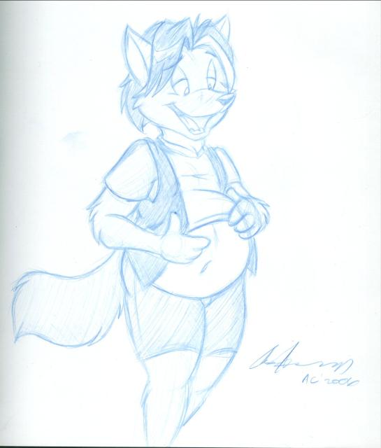 belly canine chubby fox male solo unknown_artist