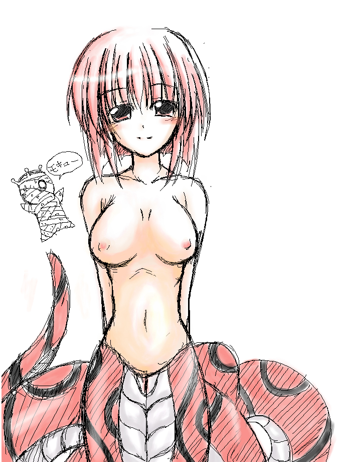breasts female japanese_text looking_at_viewer manga naga nude