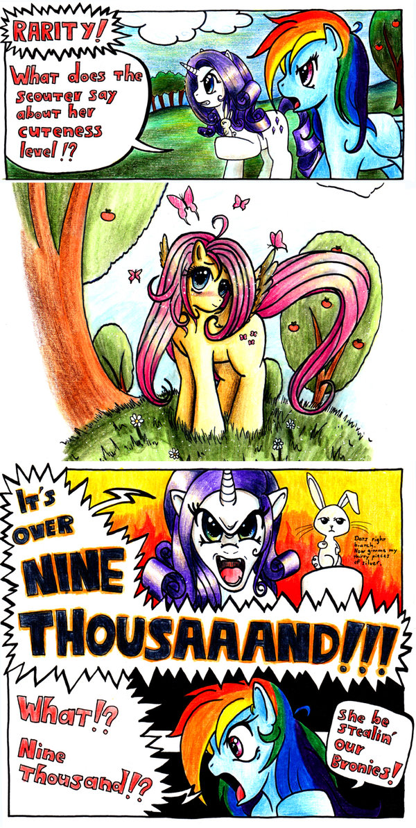 amazing angel_(mlp) arthropod awesome blue_eyes butterfly comic cute cutie_mark dialog dragon_ball dragon_ball_z english_text equine female feral fluttershy_(mlp) friendship_is_magic group hair heterochromia heterochromia_complete horn horns horse insect lagomorph lavosvsbahamut male mammal multi-colored_hair my_little_pony nothing_is_sacred open_mouth outside over_9000 parody pegasus pink_eyes pink_hair pony purple_hair rabbit rainbow_dash_(mlp) rainbow_hair rarity_(mlp) shouting text unicorn wings