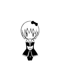 animated animated_gif bow copyright_request d@i greyscale hair_bow lowres monochrome short_hair solo
