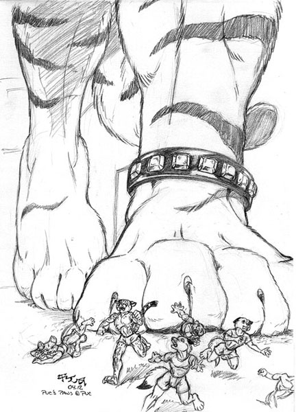 anklet crowd feline hindpaw ken_sample macro paws puc stomping tiger