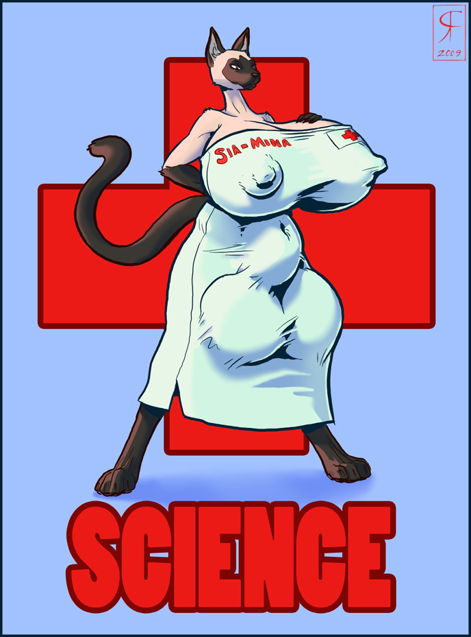 &dagger; cat feline herm hyper intersex lab_coat science siamese solo tail what what_has_science_done