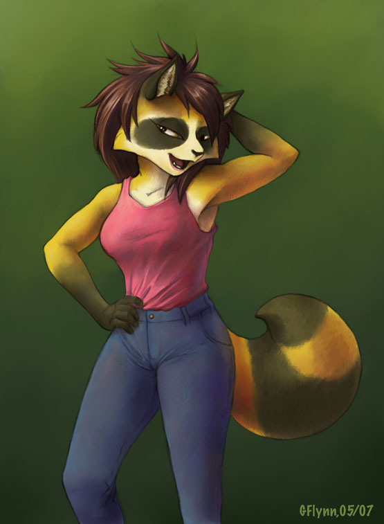 female honey_(snoot) jeans raccoon snoot solo