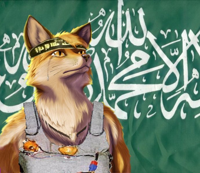 arabic_text flag fursecution_fox headband jacket matt_willard shopped solo suicide_bomber taurin_fox tears