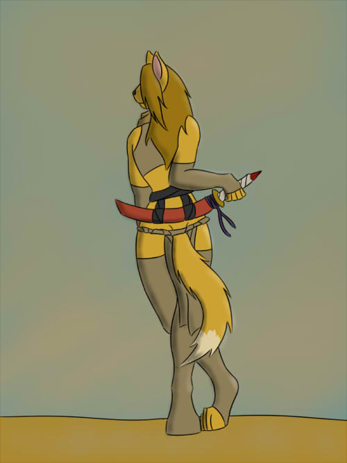 desert female fox loincloth mammal nomad solo sword underwear unknown_artist weapon