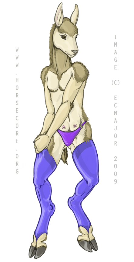 crotchboob ecmajor female guanaco hooves llama panties solo stockings underwear