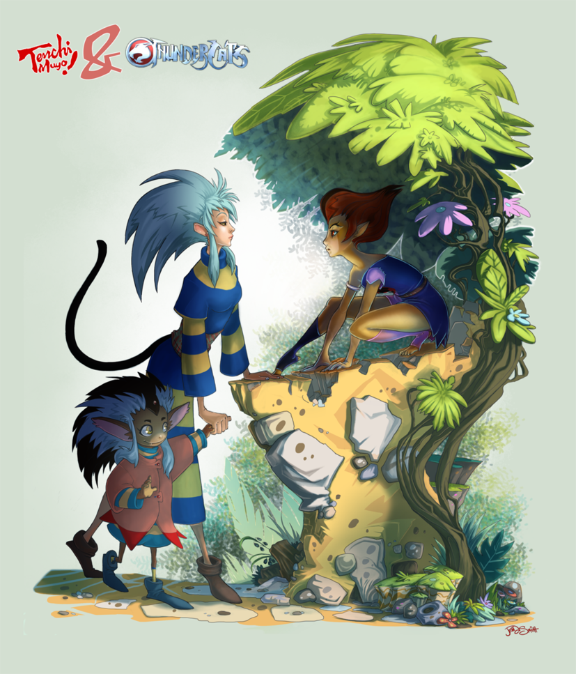 animal_tail crossover forest hakubi_ryoko ryo-ohki tenchi_muyo thundercats wilykit