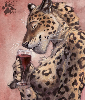 blotch bust feline female leopard profile solo tess_garman wine