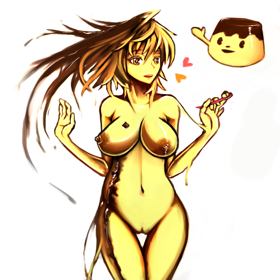 breasts cannibalism caramel dessert food gelatin giga_pudding inanimate nude pudding puddis_pudding pussy spoon vore what