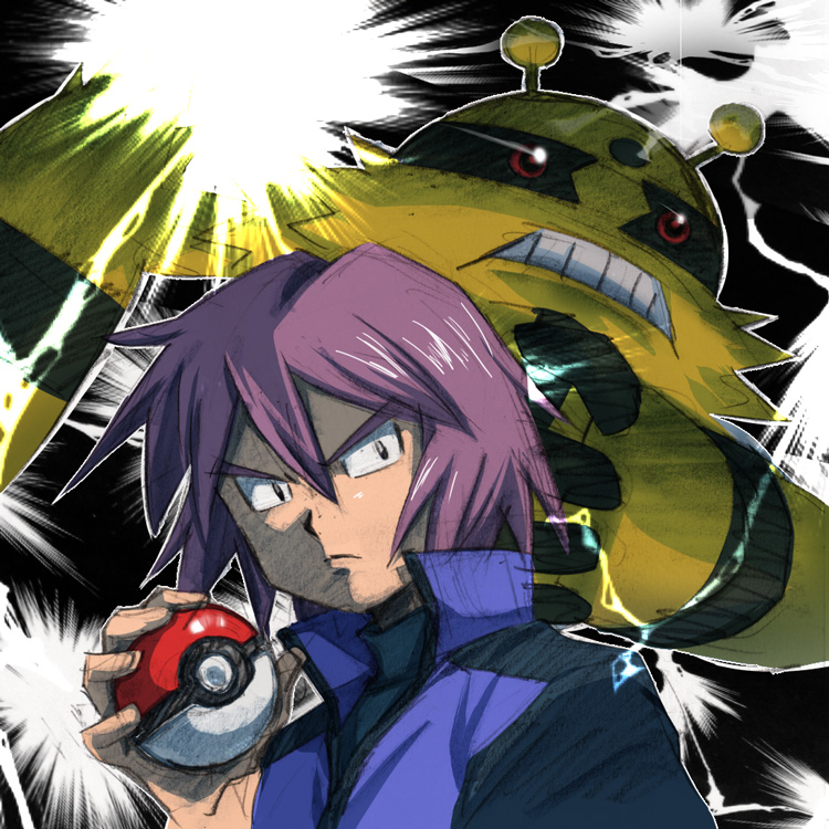 electivire pokemon pokemon_(anime) purple_hair shinji_(pokemon)