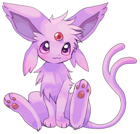 chest_tuft cute espeon looking_at_viewer pok&eacute;mon purple purple_eyes sitting solo suppainu tail