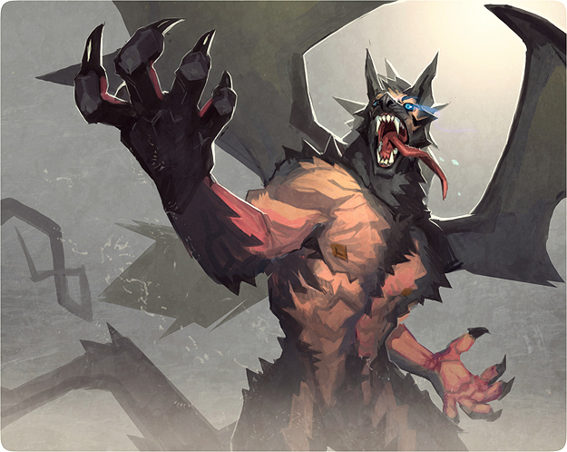 blue_eyes canine claws demon fangs liquidxxy pointy_ears solo tongue wings wolf