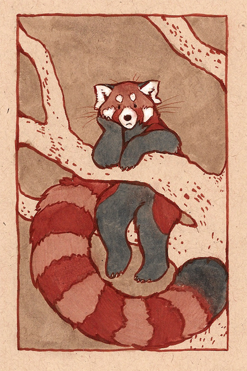 louvelex red_panda sad solo tree