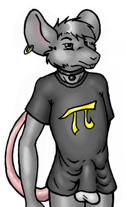 &pi; balls bottomless ear_piercing earring flarn male pi piercing rat rodent shirt solo tail