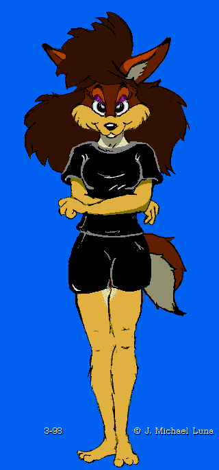 big_hair canine coyote female j_michael_luna merrark shorts solo t-shirt toony
