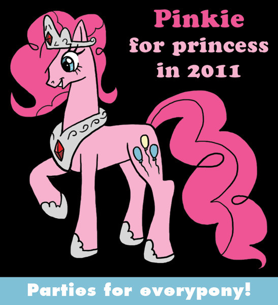 blue_eyes crown english_text equine female feral friendship_is_magic fur hair horse mammal my_little_pony party pink_fur pink_hair pinkie_pie_(mlp) pony solo text unknown_artist