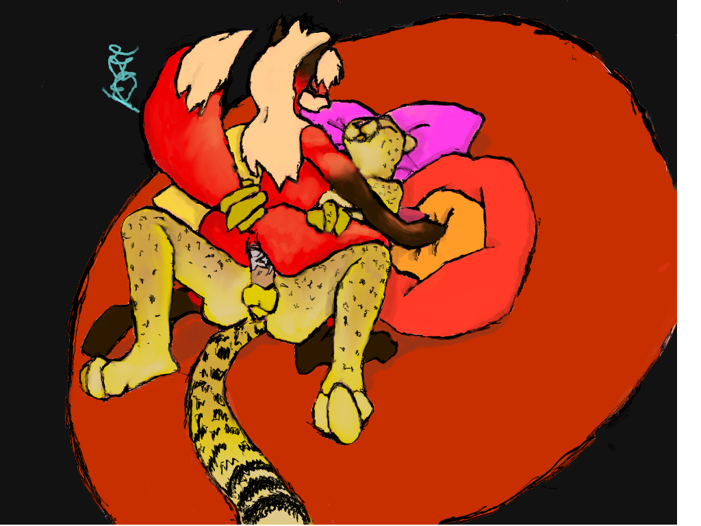 canine cheetah cowgirl_position feline female fox lockra male nude pillow sex straight