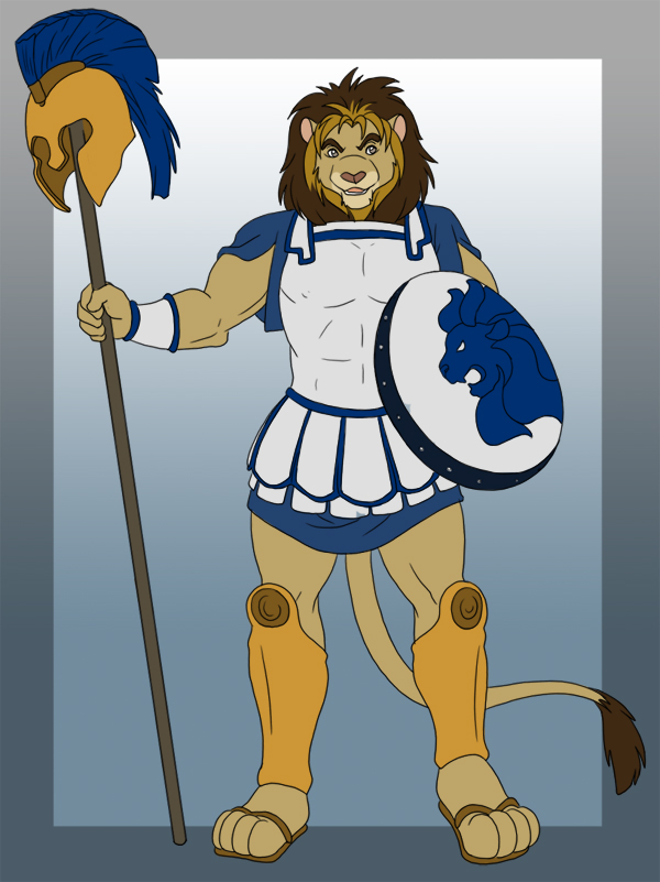 armor feline gladiator holly_marie_ogburn lion male solo