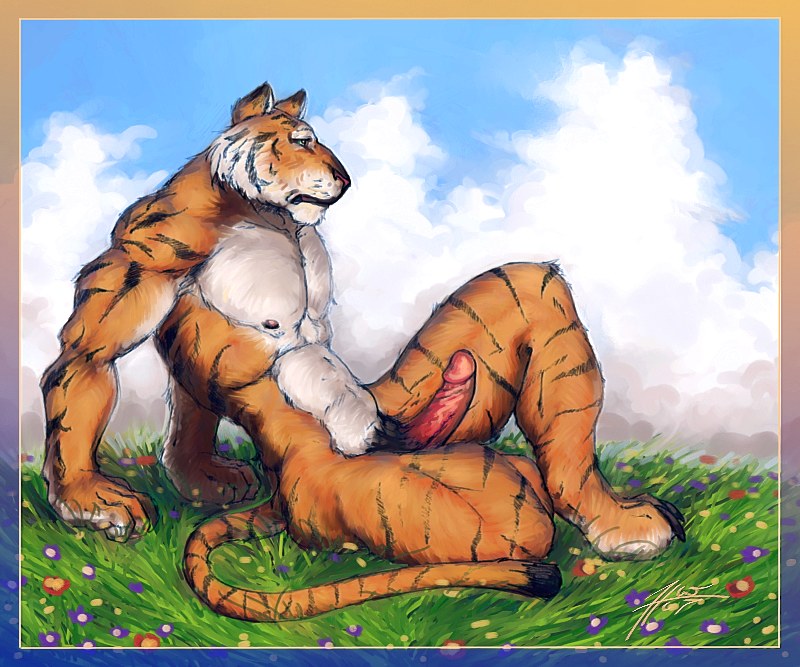 azaghal dasaod feline male muscles nude penis solo tiger