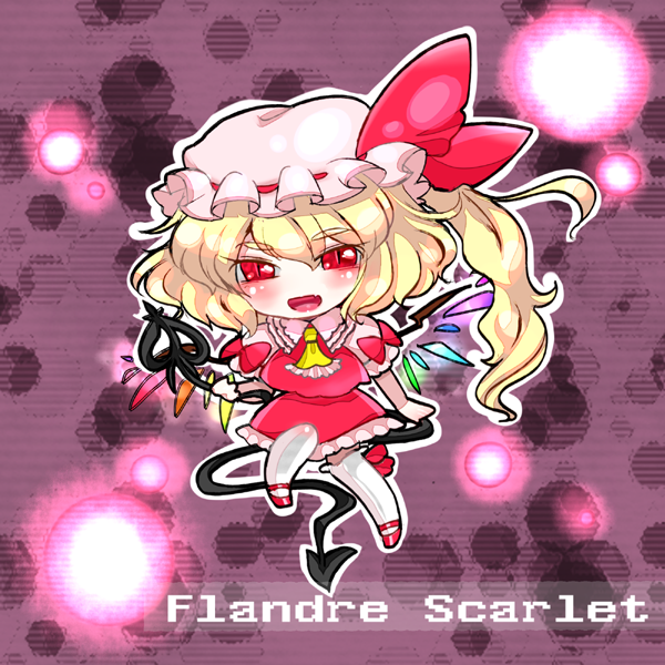 character_name chibi flandre_scarlet hat solo touhou wings yukimimi