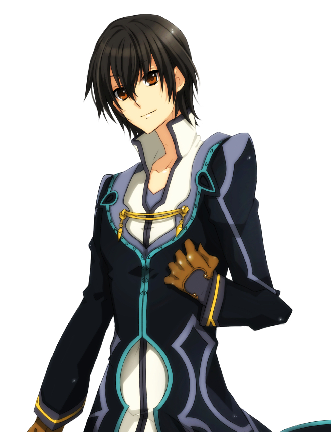 black_hair brown_eyes gloves jude_mathis kmikan male_focus simple_background solo tales_of_(series) tales_of_xillia white_background