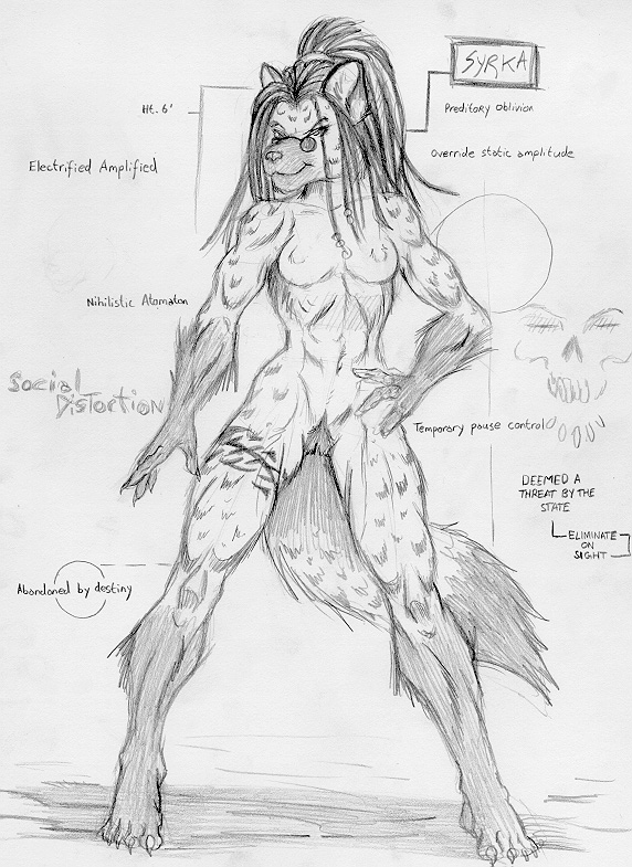 female glasses hyena model_sheet nude pseudoscience pubic_hair sketch solo syrka tattoo tim_johnson