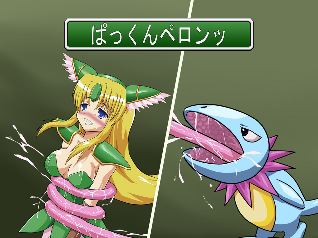 biting_lizard blonde_hair blush comic female girl huge_tongue monster riesz seiken_densetsu seiken_densetsu_2 seiken_densetsu_3 unagi88 vore