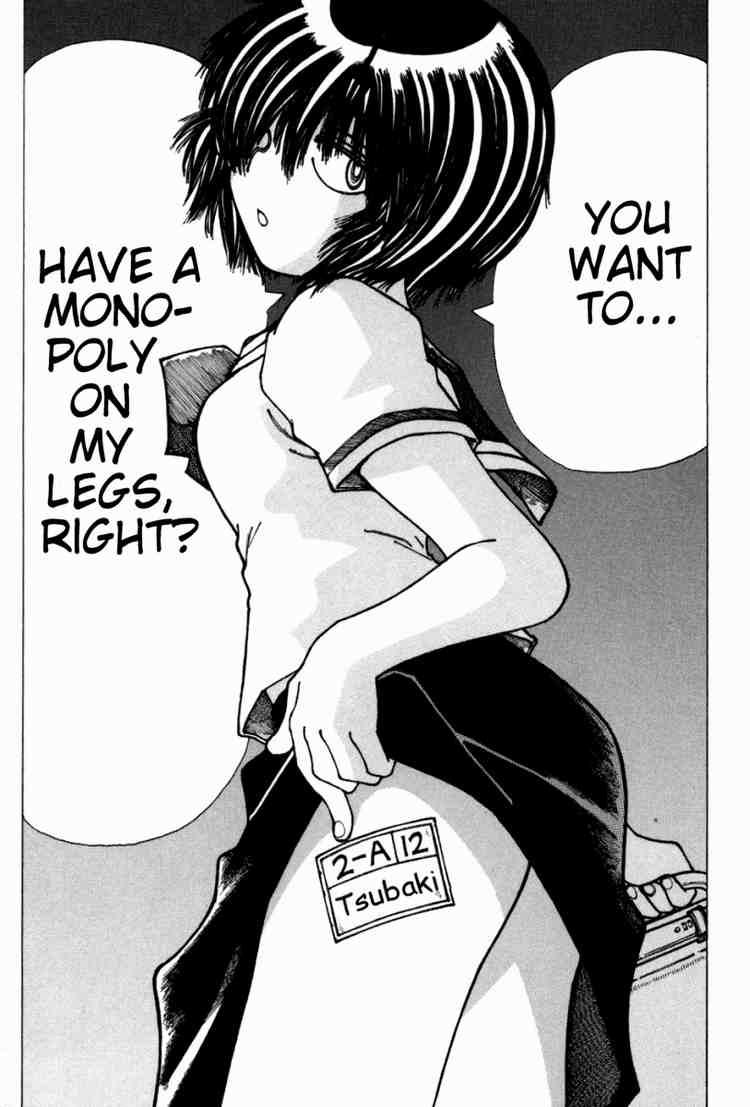 bag comic greyscale hair_over_one_eye hard_translated jpeg_artifacts legs monochrome nazo_no_kanojo_x school_bag school_uniform serafuku skirt skirt_lift solo sticker translated ueshiba_riichi urabe_mikoto