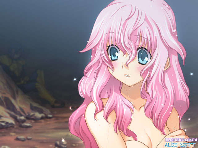 1girl game_cg nude pink_hair rance_(series) rance_quest sill_plain solo wet