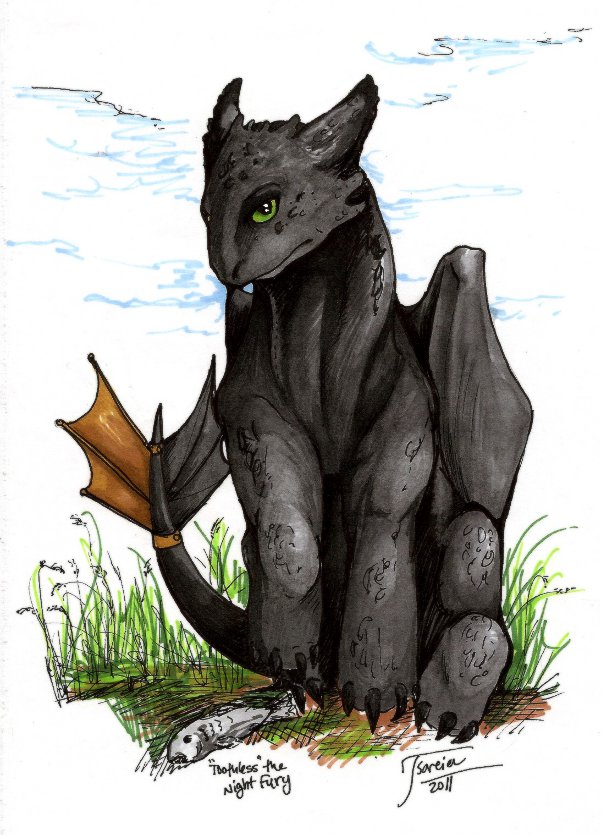 black feral fur green_eyes grey_scales hiccup how_to_train_your_dragon httyd male night_fury solo toothless tsareia wings
