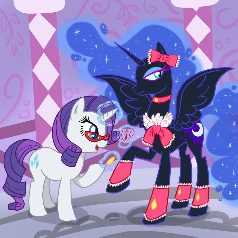 alicorn equine female feral friendship_is_magic horn horse madmax mammal my_little_pony nightmare_moon_(mlp) pony rarity_(mlp) unicorn winged_unicorn wings