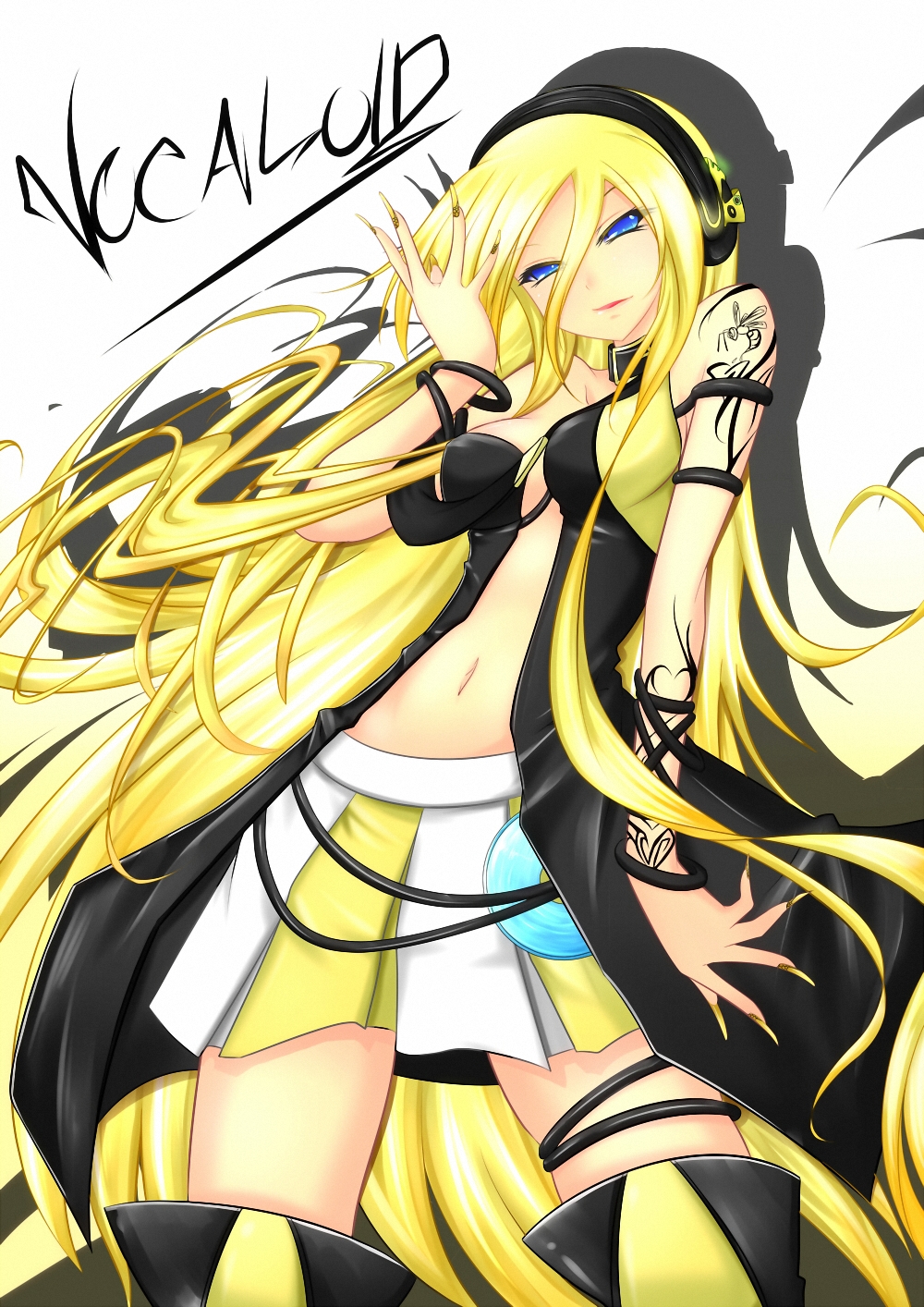 blonde blue_eyes headphones lily lily_(vocaloid) vocaloid