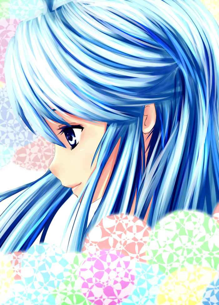 blue_eyes blue_hair denpa_onna_to_seishun_otoko face long_hair profile simple_background solo touwa_erio