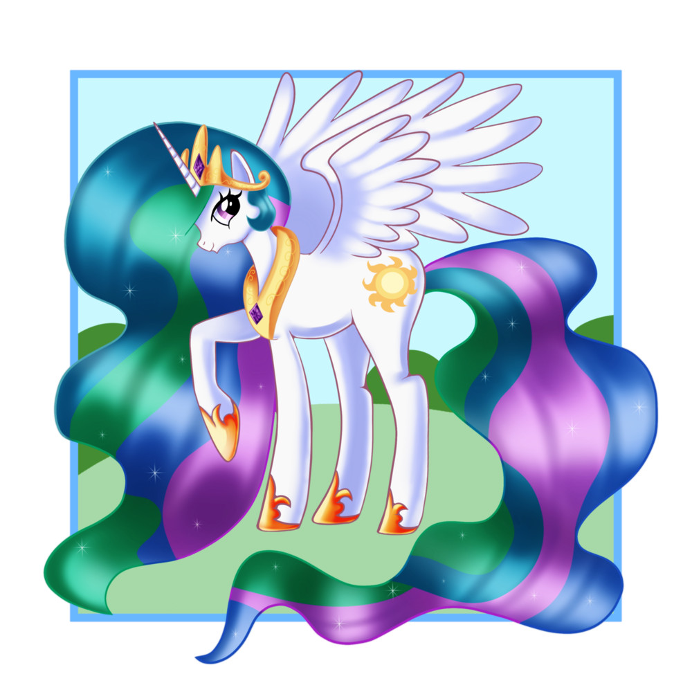 alicorn equine female feral friendship_is_magic horn horse mammal my_little_pony pegacorn pony princess_celestia_(mlp) solo unknown_artist winged_unicorn wings