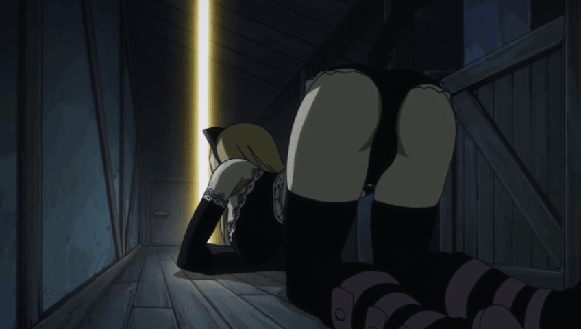 all_fours ass bent_over blonde_hair breasts cat_ears cat_tail fairy_tail gif jiggle large_breasts light lucy_heartfilia tagme