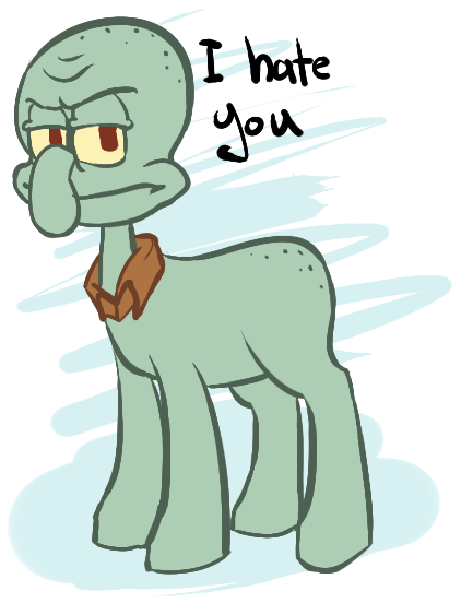 horse looking_at_viewer male mammal my_little_pony ponification pony solo spongebob_squarepants squidward_tentacles unknown_artist what