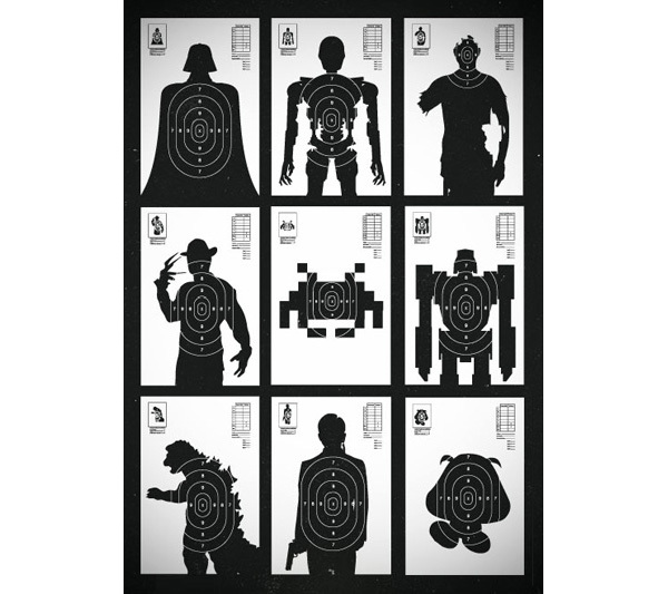 art awesome darth_vader freddy_krueger godzilla godzilla_(series) goomba male mario_bros megatron nintendo silhouette space_invaders star_wars target terminator the_matrix undead unknown_artist video_games zombie zombies