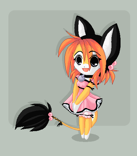 collar cute female luna777 moondog pixel_art solo taratsu_(character)