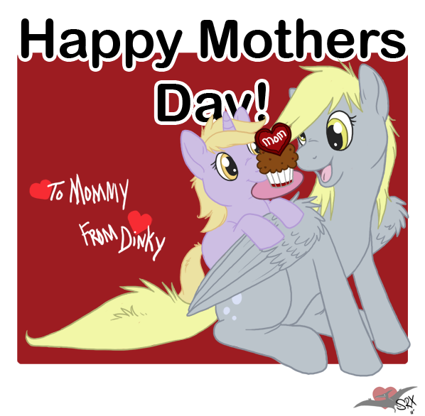 cute cutie_mark derpy_hooves_(mlp) dinky_hooves_(mlp) equine female feral filly food friendship_is_magic holidays horn mammal mother's_day mother's_day muffin my_little_pony pegasus pterosaurpony unicorn wings young