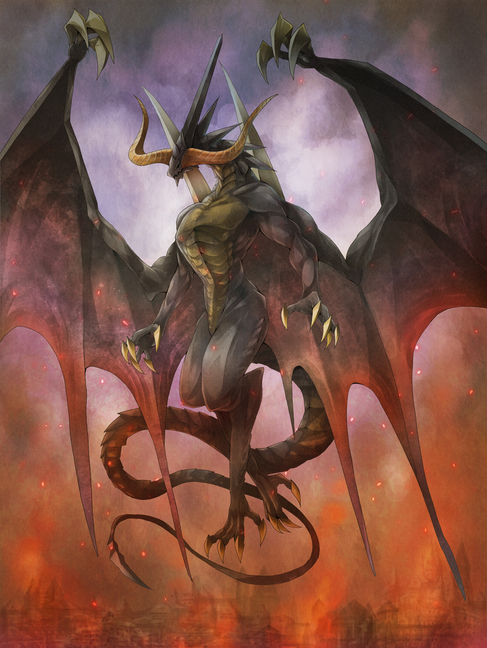 claws dragon final_fantasy final_fantasy_ix highres horns michii_yuuki no_humans solo tail wings