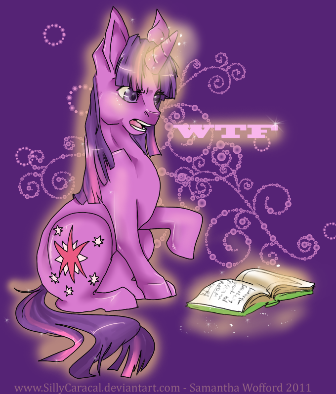 abstract_background book cutie_mark equine female feral friendship_is_magic hair horn horse magic mammal my_little_pony pony purple_eyes purple_hair silly_caracal sillycaracal sitting solo twilight_sparkle_(mlp) two_tone_hair unicorn what