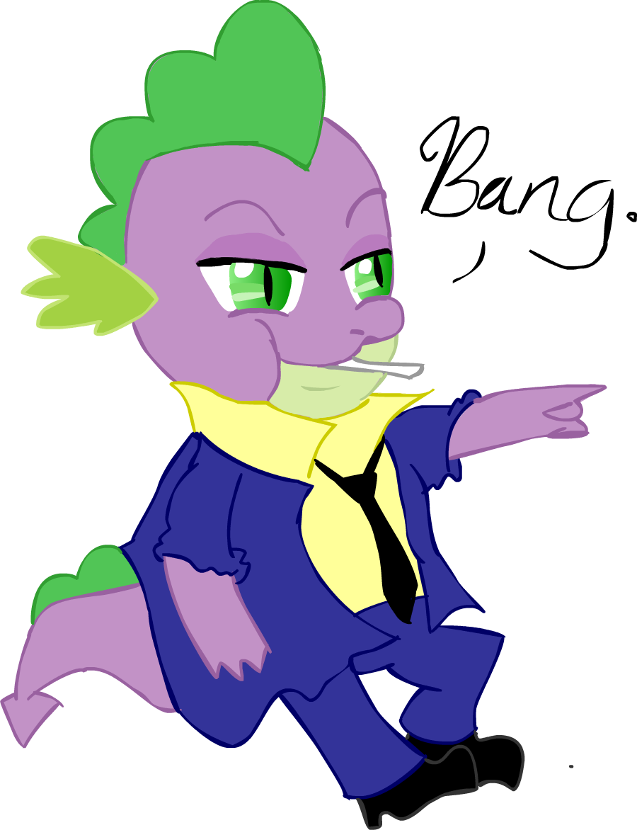 cowboy_bebop crossover dragon friendship_is_magic male my_little_pony oddball_kimin plain_background scalie solo spike_(mlp) spike_spegial spike_spiegel suit transparent_background