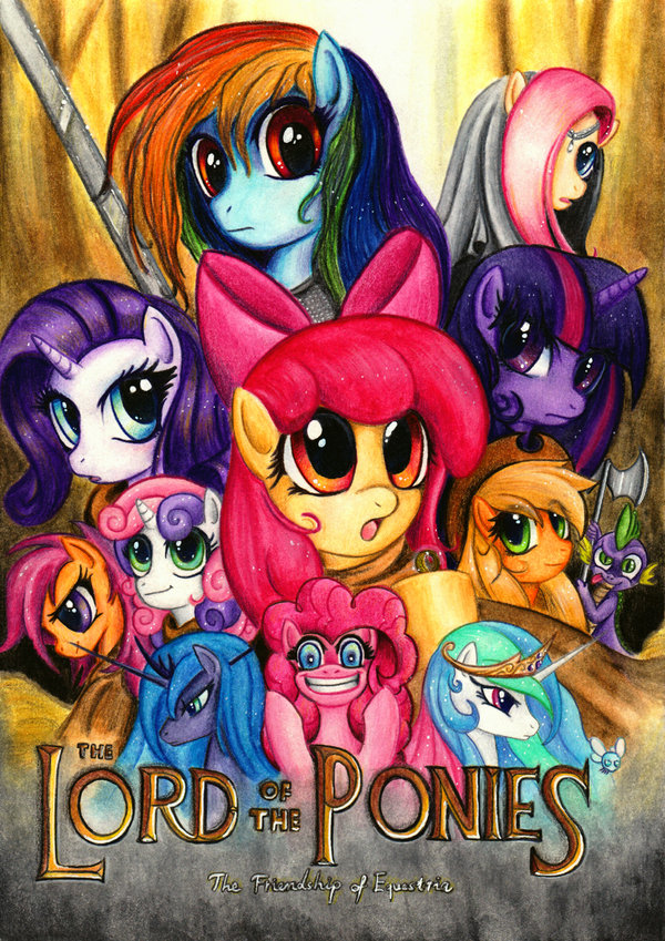 alicorn applebloom_(mlp) applejack_(mlp) blue_fur crossover cutie_mark_crusaders_(mlp) dragon equine female friendship_is_magic fur horn horse lavosvsbahamut lord_of_the_rings male mammal my_little_pony parasprite_(mlp) parody pegacorn pegasus pony princess princess_celestia_(mlp) princess_luna_(mlp) rainbow_dash_(mlp) rarity_(mlp) royalty scalie scootaloo_(mlp) spike_(mlp) sweetie_belle_(mlp) twilight_sparkle_(mlp) unicorn winged_unicorn wings