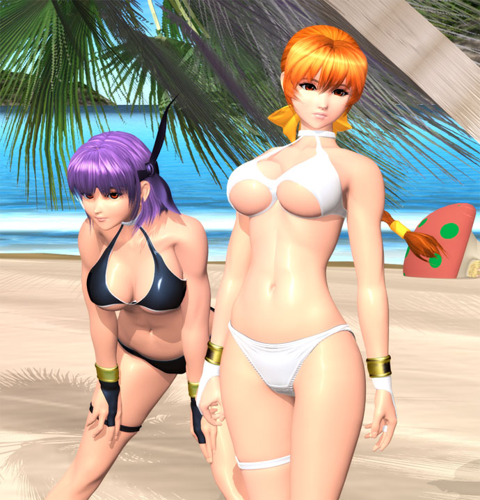 3d ayane dead_or_alive kasumi kasumi_(dead_or_alive) oppai 紫髪
