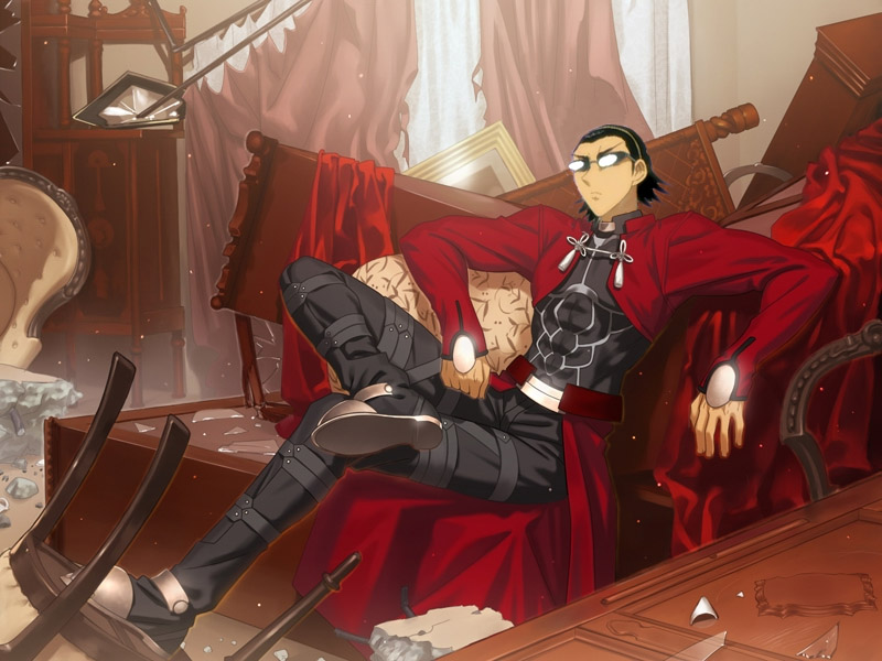 archer archer_(cosplay) cosplay fate/stay_night fate_(series) harima_kenji male_focus parody school_rumble solo sunglasses third-party_edit