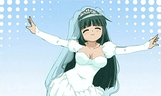 animated_gif hidamari_sketch tagme wedding_dress