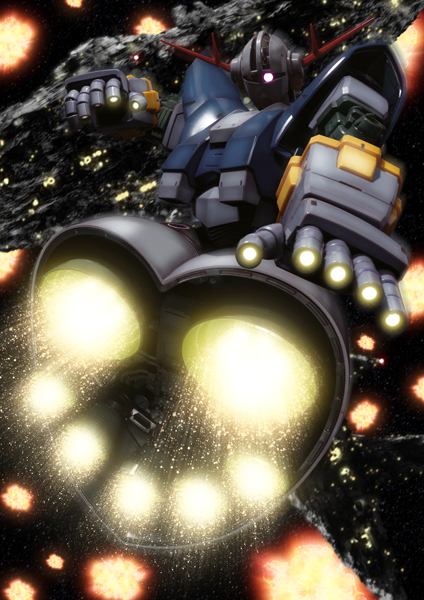 battle explosion gundam mecha mobile_suit_gundam no_humans realistic robographer solo space zeong