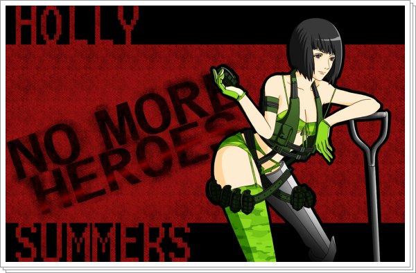 grasshopper_manufacture high_heels holly_summers model nintendo no_more_heroes prosthesis shoes short_hair suda51 swimsuit thighhighs