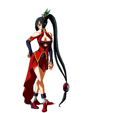 animated animated_gif arc_system_works beautiful black_hair blazblue blazblue:_calamity_trigger bouncing bouncing_breasts breasts cleavage gif glasses litchi_faye_ling long_hair megane official official_art sexy very_long_hair very_nong_hair
